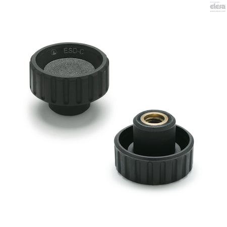 Elesa Brass boss, threaded blind hole, BT.20 B-M5-ESD-C BT-B-ESD